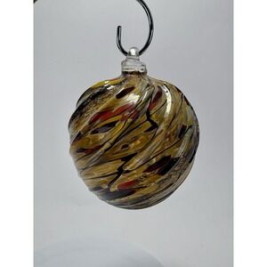 Hand-Blown Art Glass Hanging Witch Ball / Witching Orb 3-1/2"